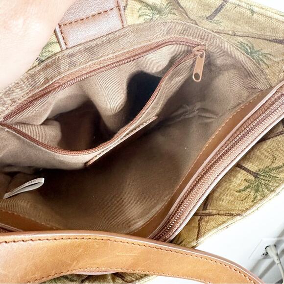 Fossil Canvas and Wicker Palm Tree Print Shoulder Bag Purse ZB 3863 - Picture 11 of 14